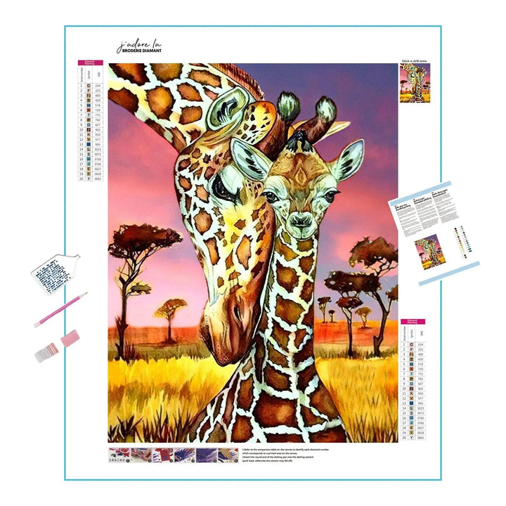 Affection Girafe Broderie Diamant Diamond Painting