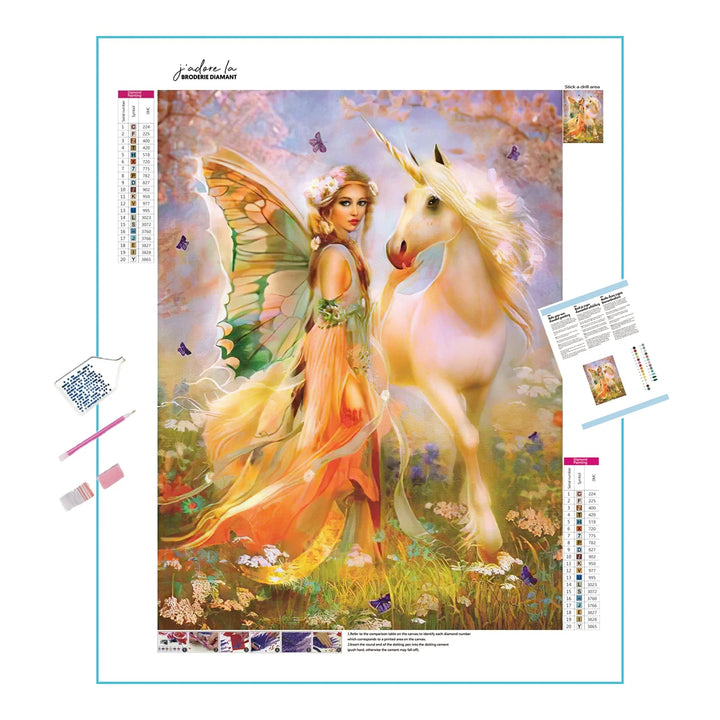 Ange et Licorne Broderie Diamant Diamond Painting