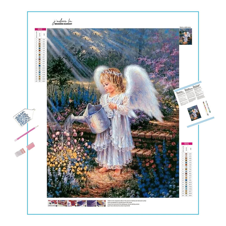 Angel Girl donnant de l'eau aux arbres Broderie Diamant Diamond Painting