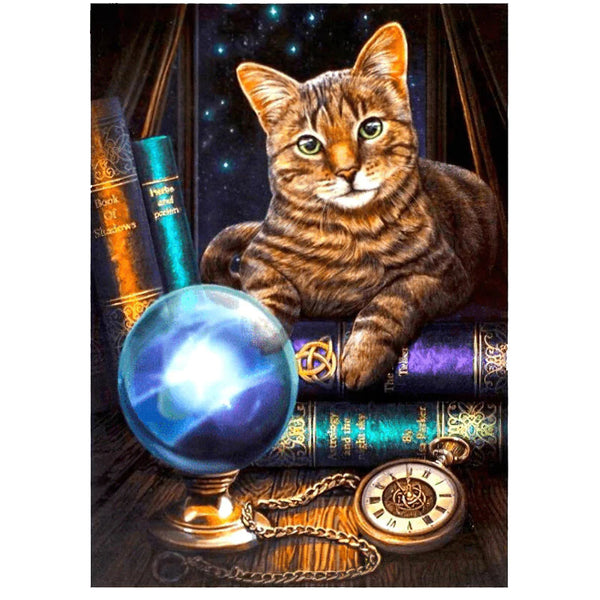 Animaux Chat Magic Ball Magicien Broderie Diamant Diamond Painting