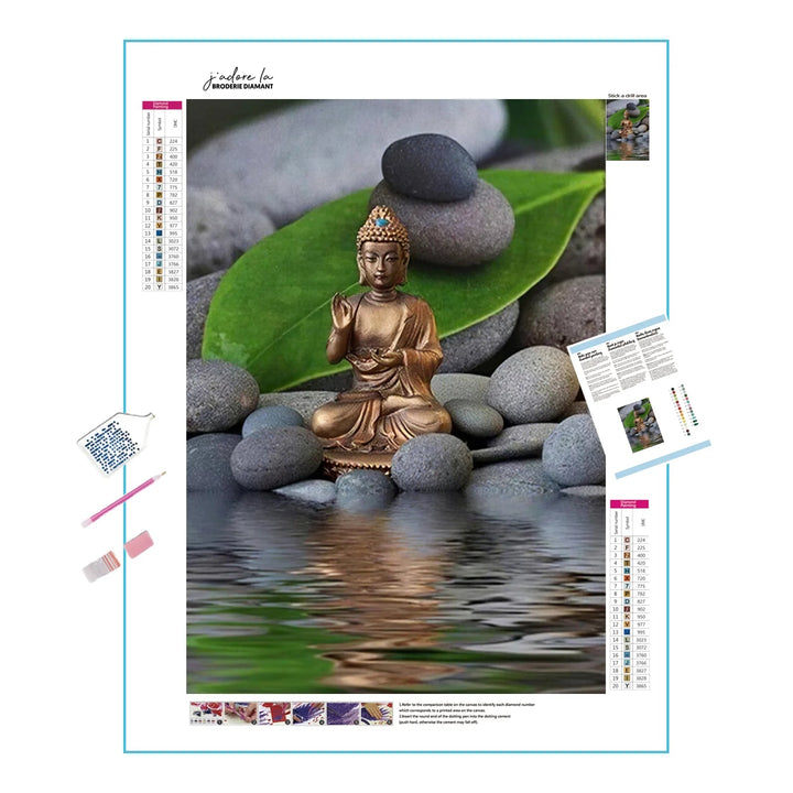 Bouddha et l'eau Broderie Diamant Diamond Painting