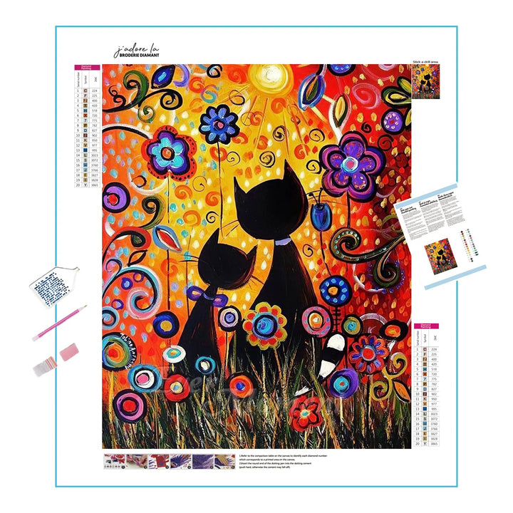 Chat abstrait Broderie Diamant Diamond Painting