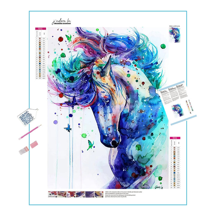 Cheval abstrait Broderie Diamant Diamond Painting