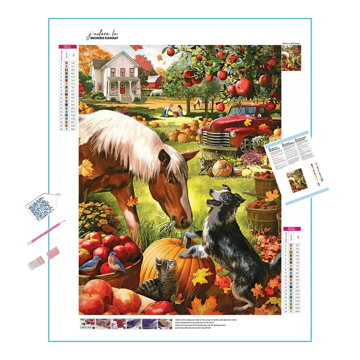 Cheval et Chiens Halloween Broderie Diamant Diamond Painting