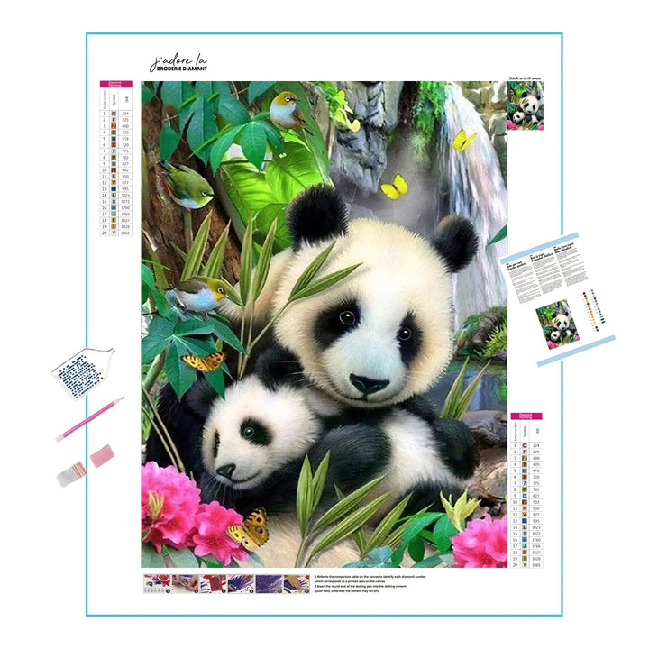 Famille Panda Broderie Diamant Diamond Painting