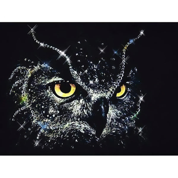 Hibou noir Broderie Diamant Diamond Painting