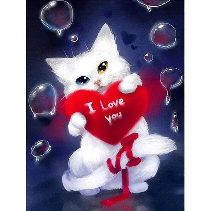 J'aime chat Broderie Diamant Diamond Painting