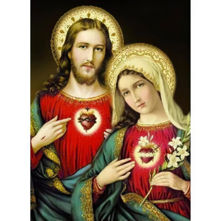 Jésus et Mère Marie Broderie Diamant Diamond Painting