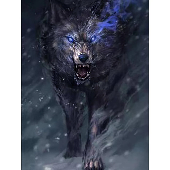 Loup en colère Broderie Diamant Diamond Painting