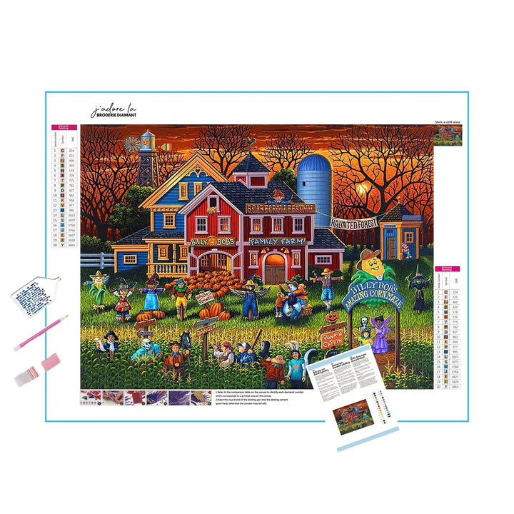 Maison de ferme d'Halloween Broderie Diamant Diamond Painting