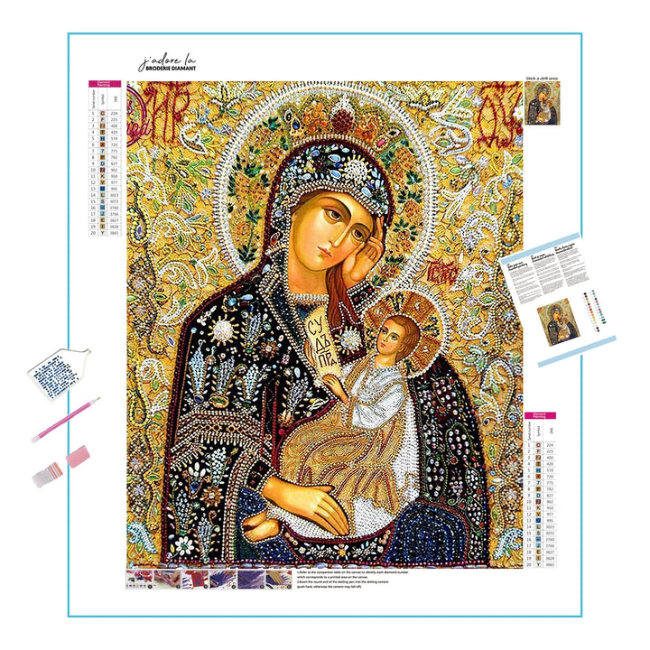 Mère Marie et Jésus Broderie Diamant Diamond Painting