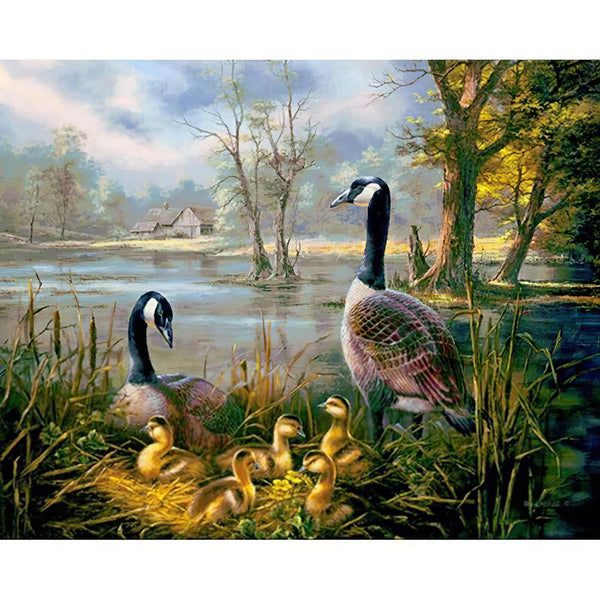 Petite cabane aux canards Broderie Diamant Diamond Painting