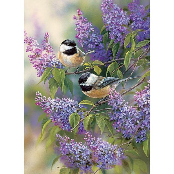 Petits Oiseaux sur des Branches Broderie Diamant Diamond Painting