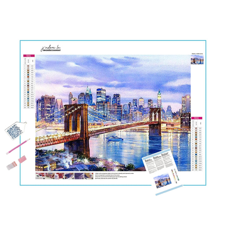 Pont de la ville du matin Broderie Diamant Diamond Painting