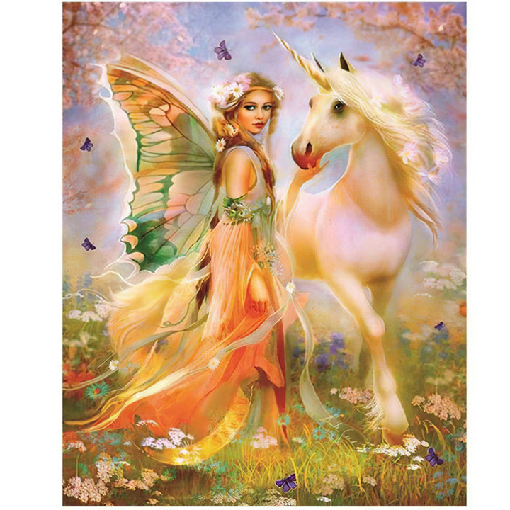 Princesse et Licorne Broderie Diamant Diamond Painting