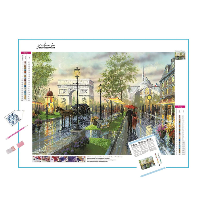 Rue des jours de pluie Broderie Diamant Diamond Painting