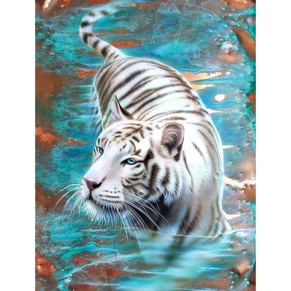 Tigre blanc dans l'eau Broderie Diamant Diamond Painting