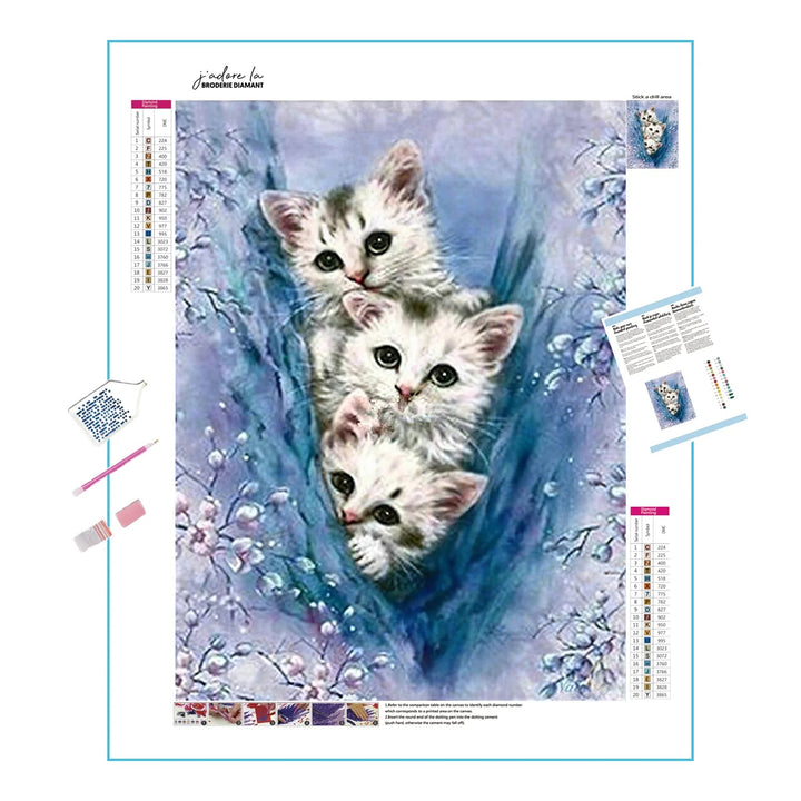 Trois chats Broderie Diamant Diamond Painting