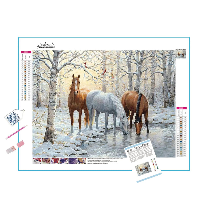 Trois chevaux Broderie Diamant Diamond Painting