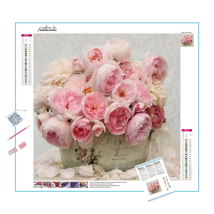 Un Magnifique Bouquet de Roses Broderie Diamant Diamond Painting