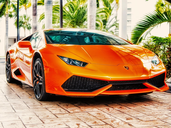 Voiture Lamborghini Orange Broderie Diamant Diamond Painting